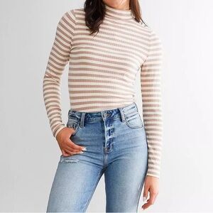 Daytrip Striped Smocked Neck Top
